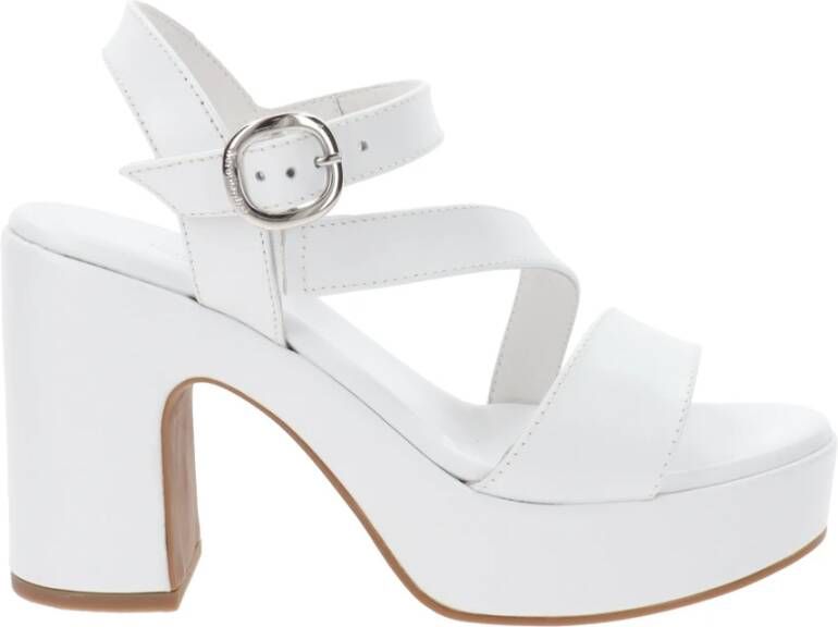 Nerogiardini Leren Gesp Sandalen White Dames