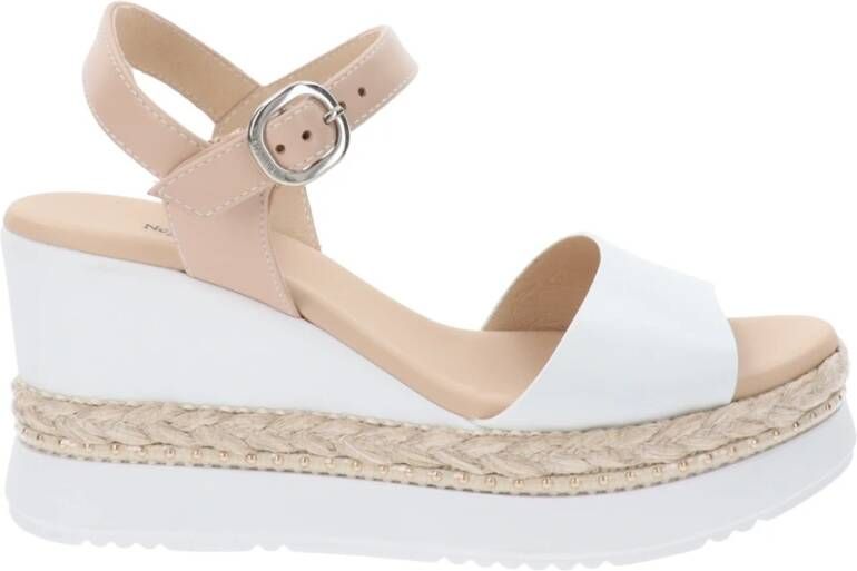 Nerogiardini Leren Gesp Sandalen White Dames