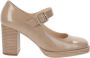 Nerogiardini Leren Hoge Hakken met Gesp Sluiting Beige Dames - Thumbnail 2