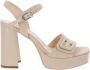 Nerogiardini Leren hoge hakken met gesp Beige Dames - Thumbnail 9