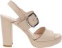 Nerogiardini Leren Hoge Hakken met Gesp Sluiting Beige Dames - Thumbnail 7