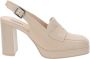 Nerogiardini Leren Hoge Hakken met Gesp Sluiting Beige Dames - Thumbnail 14