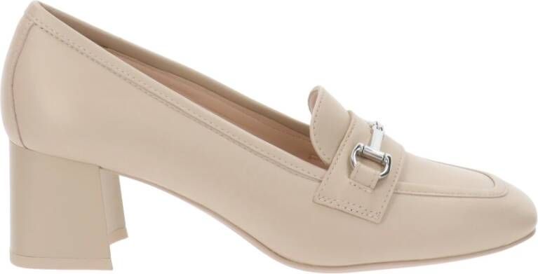 Nerogiardini Leren Hoge Hakken Slip-On Beige Dames