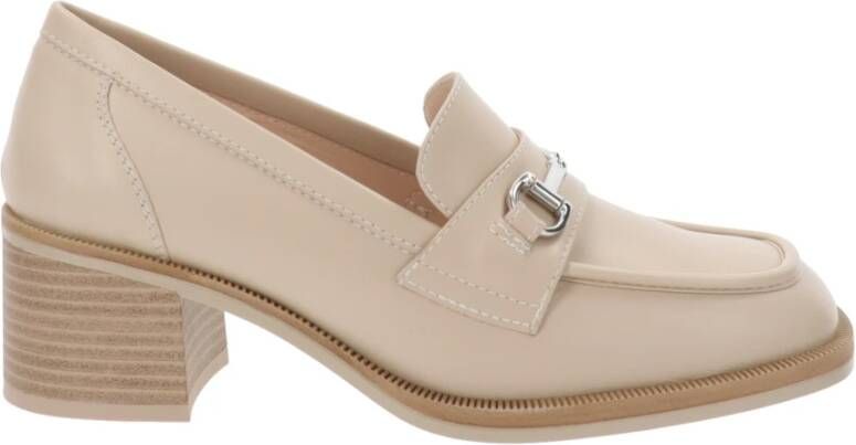 Nerogiardini Leren Hoge Hakken Slip-On Beige Dames