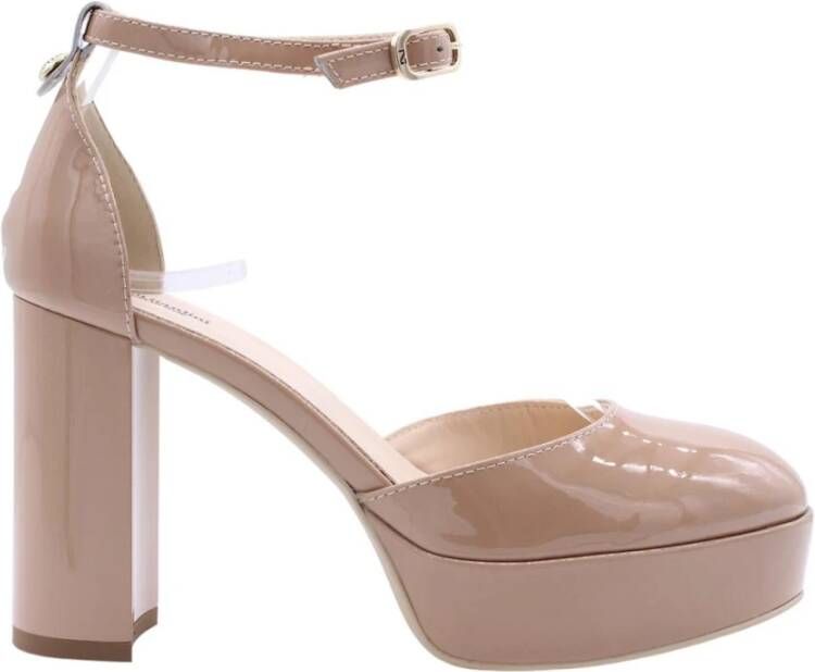 Nerogiardini Leren Hoge Hakken met Gesp Beige Dames - Foto 3