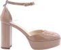 Nerogiardini Leren Hoge Hakken met Gesp Beige Dames - Thumbnail 3