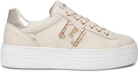 Nerogiardini Melk sneakers met accessoire Beige Dames