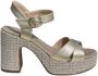Nerogiardini Metallic Leren Sandalen met Blokhak - Thumbnail 1