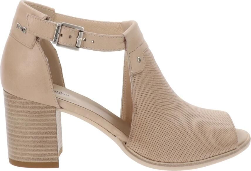 Nerogiardini Beige Leren Blokhak Schoenen