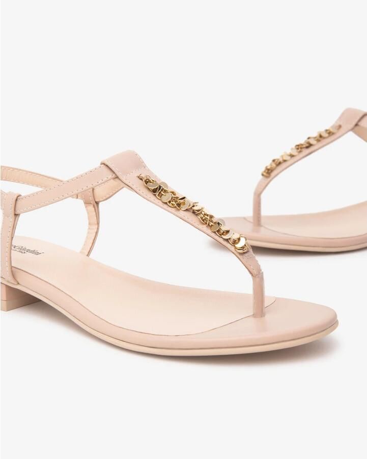Nerogiardini Gouden paillet sandalen met blokhak