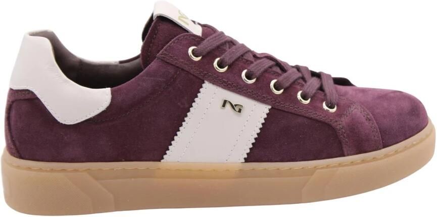NeroGiardini Sneakers Velour Bordo' Fluweel Melk 1039 Tr Malaga 1074 Para Fashion Wear Vrouwen
