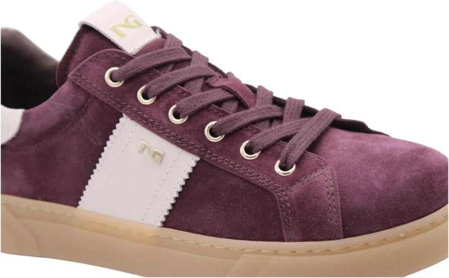 NeroGiardini Sneakers Velour Bordo' Fluweel Melk 1039 Tr Malaga 1074 Para Fashion Wear Vrouwen