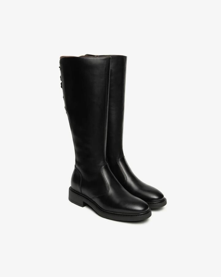 Nerogiardini Leren veterschoenen met blokhak