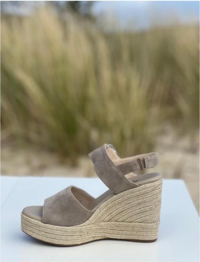 Nerogiardini Open-teen Sleehak Sandalen in Suède Leer