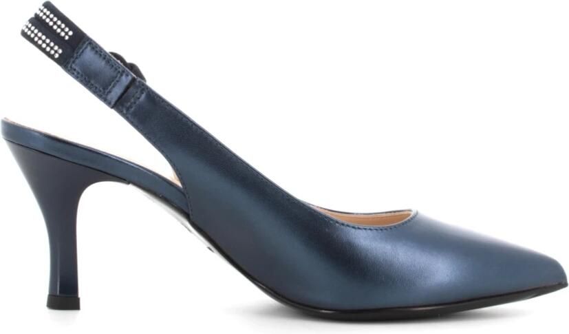 Nerogiardini Blauwe Gelamineerde Slingback Sandalen