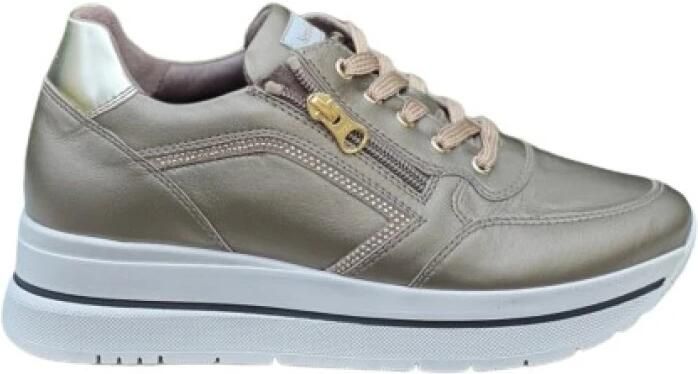 Nerogiardini Bruine Leren Sneakers met Ritssluiting Brown Dames - Foto 2