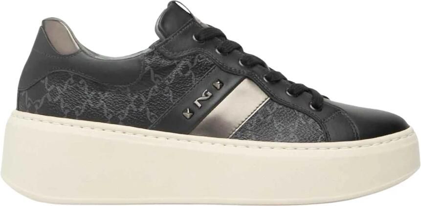 NeroGiardini Sneaker Handschoen Zwart T.Giove Grijs T.Brill Antraciet Pu.G Fashion Wear Vrouwen - Foto 2