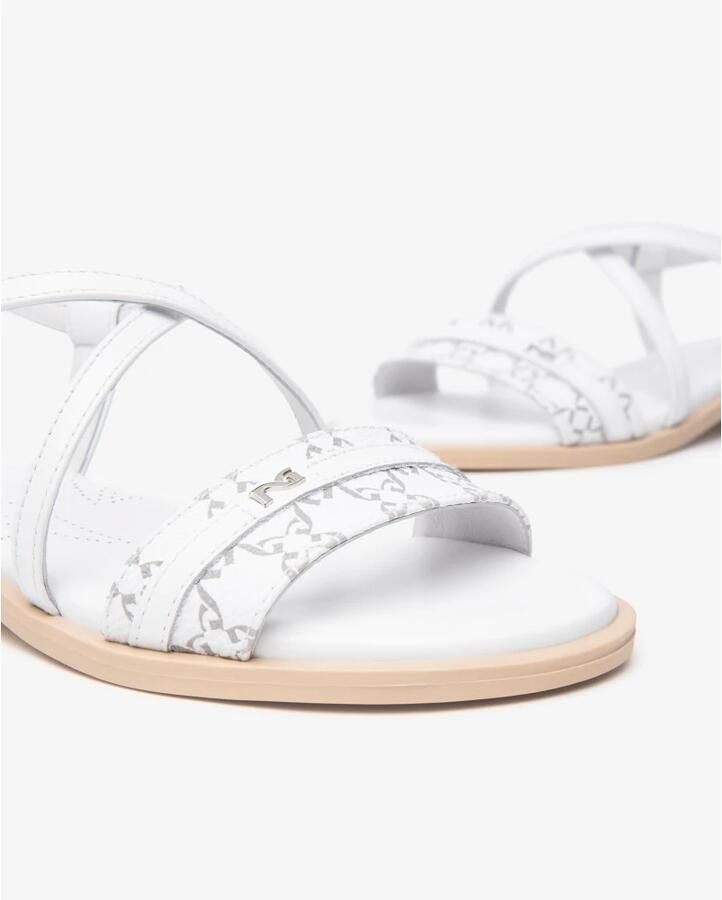 Nerogiardini Witte leren sandalen met logoband - Foto 2