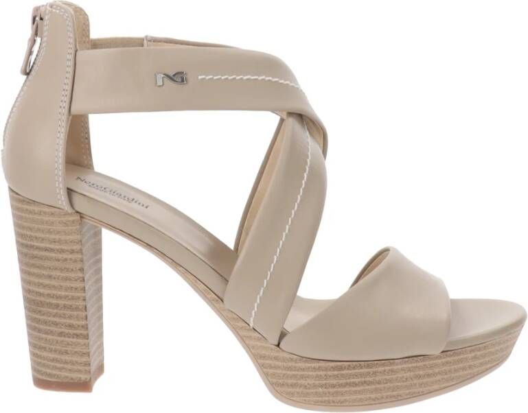 Nerogiardini Hoge hak sandalen voor vrouwen Beige Dames