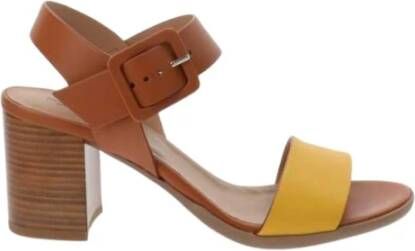 Nerogiardini Tan Mosterdkleurige Sandalen met Hoge Hak