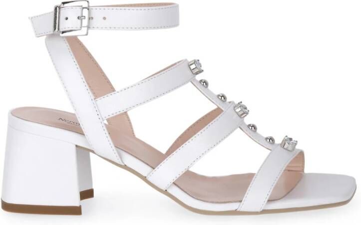 Nerogiardini Casual Wit Leren Dames Sandalen White Dames