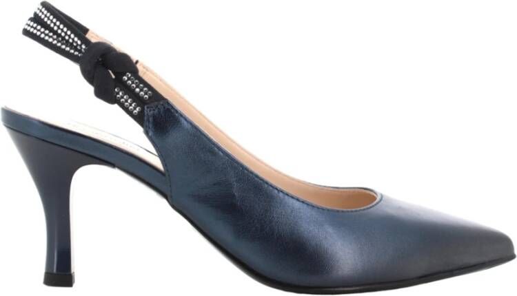 Nerogiardini Blauwe Gelamineerde Slingback Sandalen