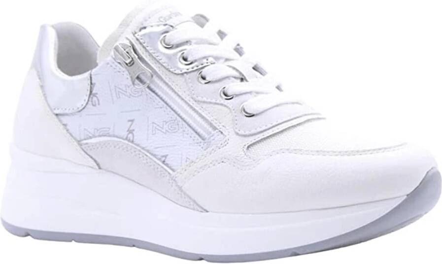 Nero Giardini NeroGiardini E306450D 707 Wit combi kleurige dames sneaker met rits - Foto 5