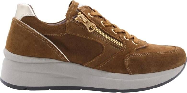 Nerogiardini Bruine Italiaanse Sneakers met DryGo! Technologie Bruin Dames - Foto 12