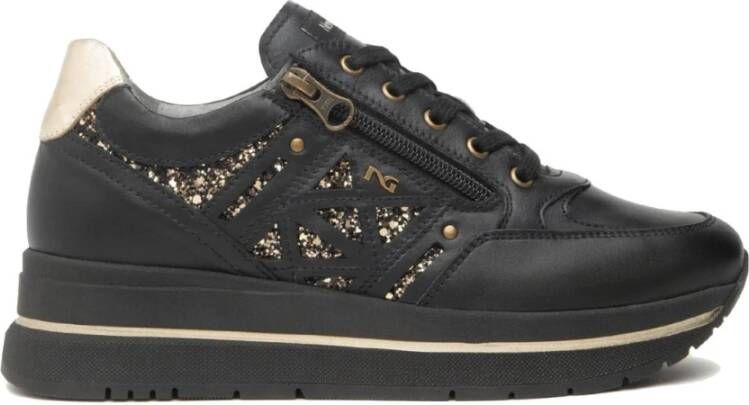 NeroGiardini Sneaker Black Glove T.Glitter Gr.Top Sab Etoile Miele Tr C Fashion Wear Vrouwen - Foto 4