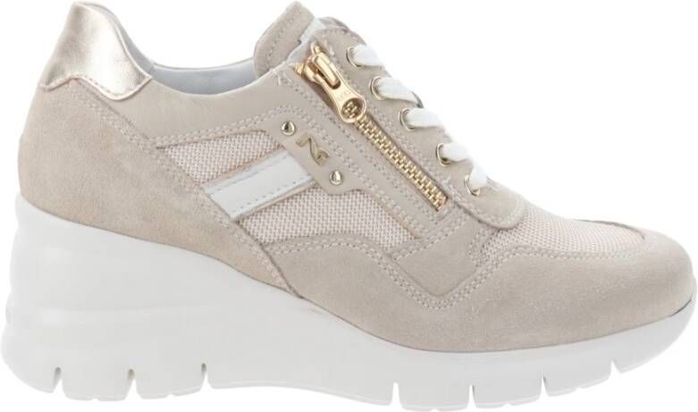 Nero Giardini NeroGiardini E306450D 614 Beige combi kleurige dames sneaker met rits - Foto 6