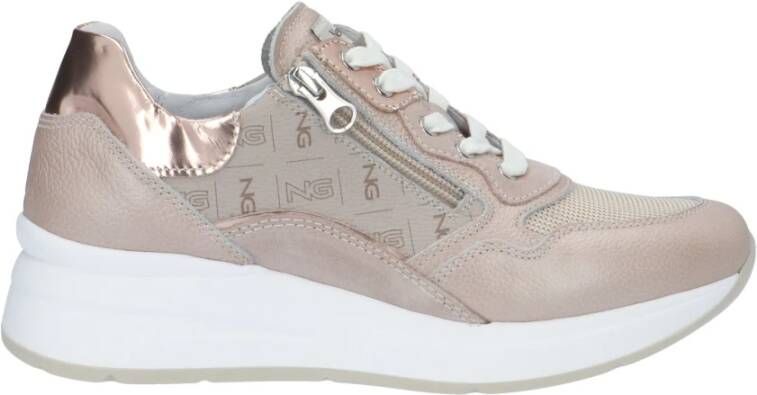 Nero Giardini NeroGiardini E306450D 614 Beige combi kleurige dames sneaker met rits - Foto 8