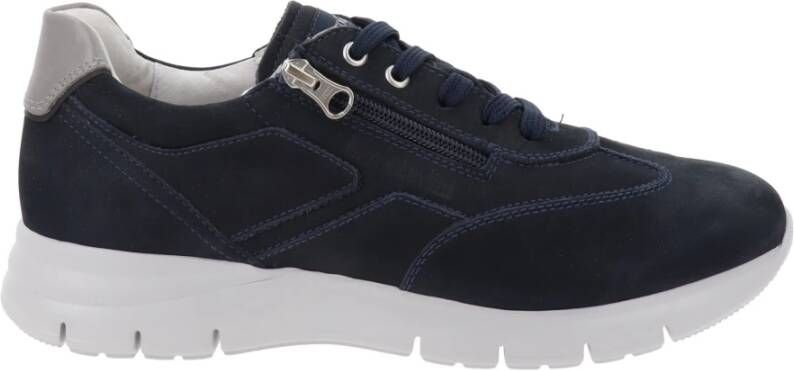 Nerogiardini Premium Chamois Sneakers voor Mannen Blue Heren