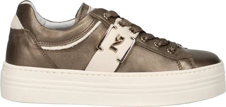 Nerogiardini Bronzen Gelamineerde Leren Sneaker Brown Dames - Foto 14