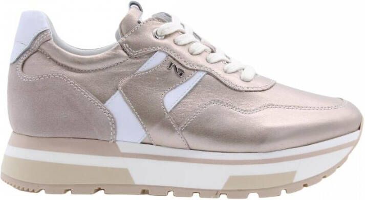 Nerogiardini Bronzen Gelamineerde Leren Sneaker Brown Dames - Foto 8