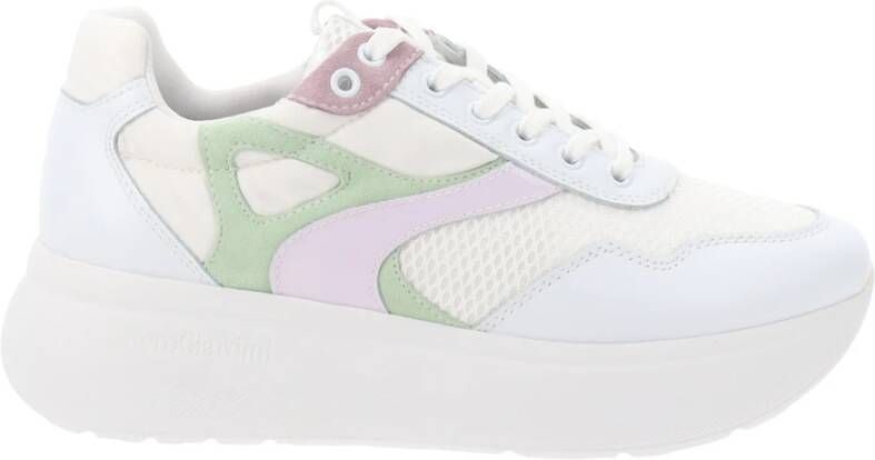 Nerogiardini Leren en stoffen damessneakers Multicolor Dames