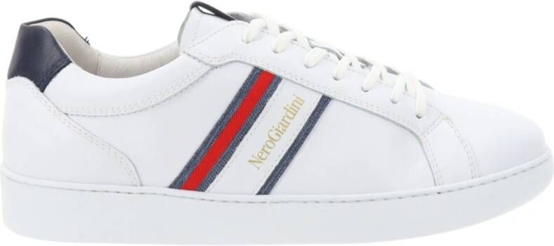 Nerogiardini Witte Leren Heren Sneakers White Heren