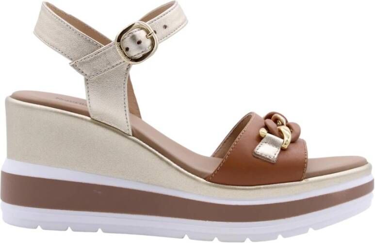 Nero Giardini 410530 Sandalen Met Sleehak Dames Cognac - Foto 2