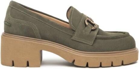 Nerogiardini Suède dames loafers metalen klem blokhak - Foto 2