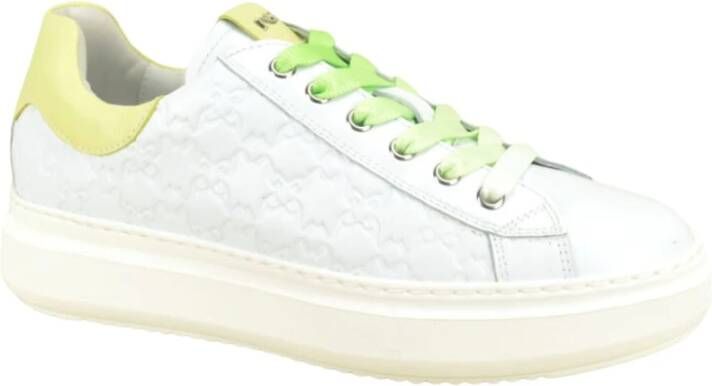 Nerogiardini Wit + Groen Sneaker N. DZ. White Dames