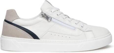 Nerogiardini Witte leren en suède sneakers White Heren