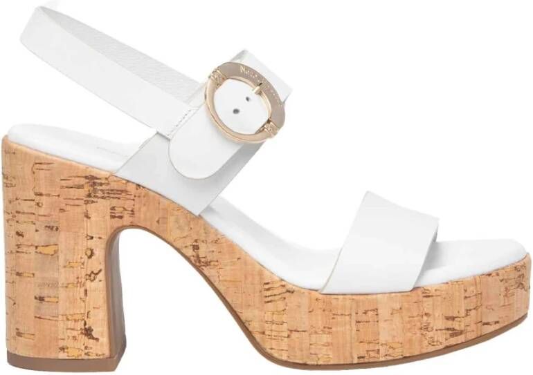 Nerogiardini Witte Leren Sandalen Stijlvol Ontwerp White Dames