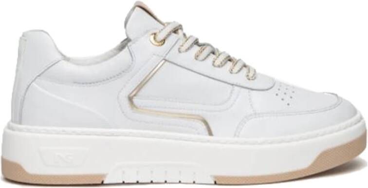 Nerogiardini Witte Leren Sneakers 707 Skipper White Dames