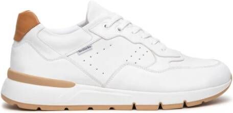 Nerogiardini Witte leren sneakers met contrastinzet