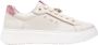 Nerogiardini Witte leren sneakers met roze metallic details - Thumbnail 8