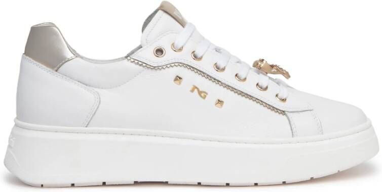 Nerogiardini Witte Sneakers met Accessoires