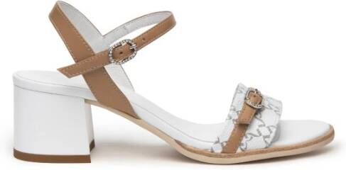 Nerogiardini Witte strass gesp sandaal White Dames