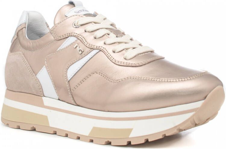 Nerogiardini Bronzen Gelamineerde Leren Sneaker Brown Dames - Foto 9