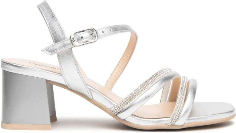 Nerogiardini Zilveren Sandalen met 'Gabbia' Detail
