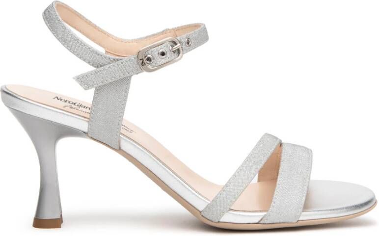 Nerogiardini Zilveren Sandalen met Microglitter