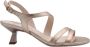 Nerogiardini Gouden gelamineerde sandalen met uitlopende hak - Thumbnail 4